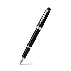 Cross AT0746-1MS Bailey Light Fountain Pen Medium Black with Chrome Trims