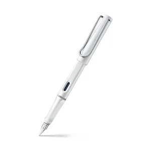 Lamy Safari 019 Fountain Pen Fine White With Chrome Plated Clip