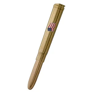 Fisher Space 375-Af Cartridge Ballpoint Pen With American Flag Emblem Raw Brass