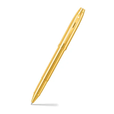 Sheaffer 100 9372 Glossy PVD Gold Rollerball Pen With PVD Gold Trim