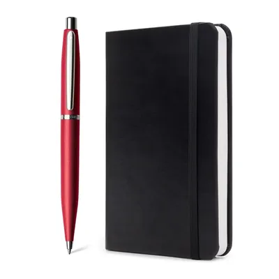 Sheaffer Gift Set VFM Ballpoint Pen with Small Notebook  Excessive Red with Chrome Trims