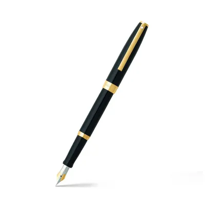Sheaffer SAGARIS 9471 Gloss Black Fountain Pen With Gold Tone  trim - Medium
