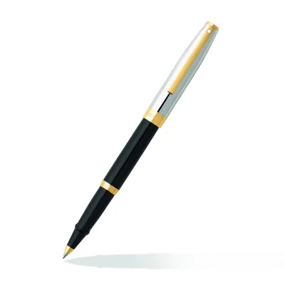 Sheaffer SAGARIS 9475 Gloss Black Barrel and Chrome Cap Rollerball Pen With Gold Tone  trim
