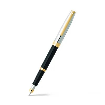 Sheaffer SAGARIS 9475 Gloss Black Barrel and Chrome Cap Fountain Pen With Gold Tone  trim - Medium