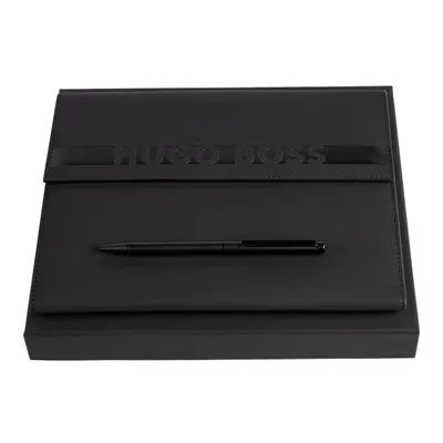 Hugo Boss Set Ballpoint Pen And Folder A5 Matte Black