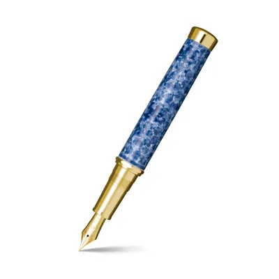 Sailor Arita Yaki 400 Years Anniversary Arabesque Fountain Pen (21K Broad) - Blue With Gold Trims