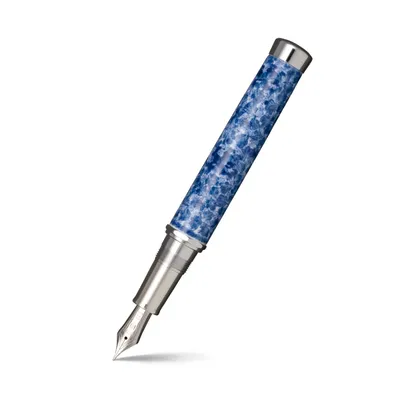 Sailor Arita Yaki 400 Years Anniversary Arabesque Fountain Pen (21K Broad) - Blue With Rhodium Trims