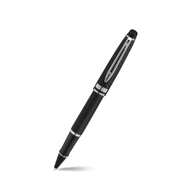 Waterman Expert Matte Black Chrome Trim Rollerball Pen