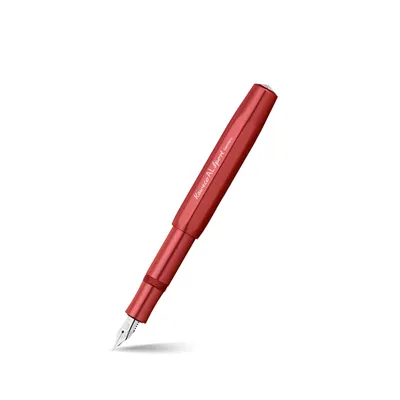 Kaweco Al Sport Fountain Pen Deep Red with Silver Trims - Medium
