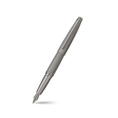 Cross ATX Titanium Grey Fountain Pen with Polished Dark Grey Trims - Fine