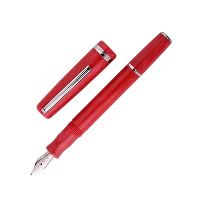 Esterbrook JR Carmine Red Pocket Fountain Pen with Palladium Trims - Medium