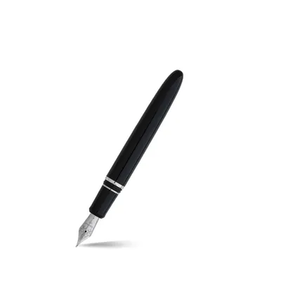Esterbrook Estie Oversize Ebony Black Fountain Pen with Palladium Trims - Medium