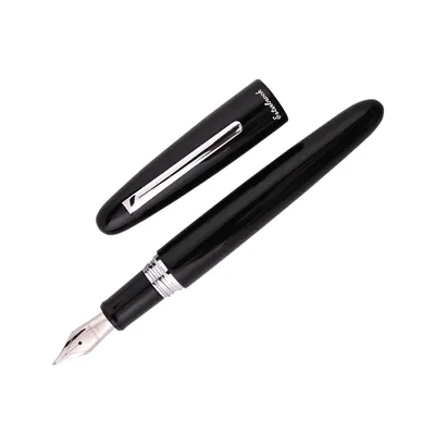 Esterbrook Estie Ebony Black Fountain Pen with Palladium Trims - Fine