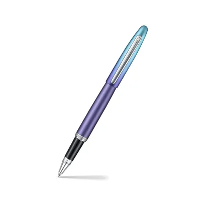 Sheaffer Expressions VFM 9430 Blue and Purple Pearlised Gradient Rollerball Pen with Chrome-Plated Trims