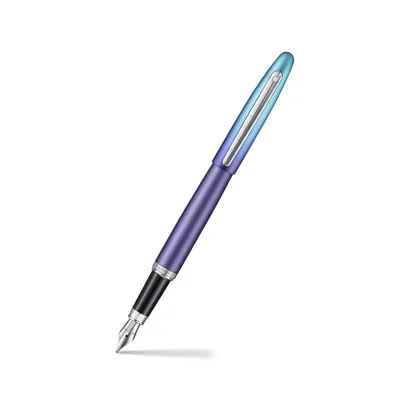 Sheaffer Expressions VFM 9430 Blue and Purple Pearlised Gradient Fountain Pen with Chrome-Plated Trims - Fine