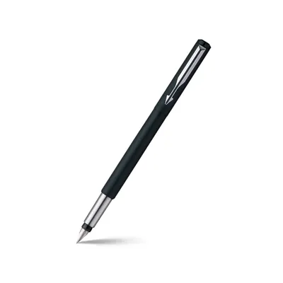 Parker Vector Matte Black Fountain Pen With Chrome Trim-Fine