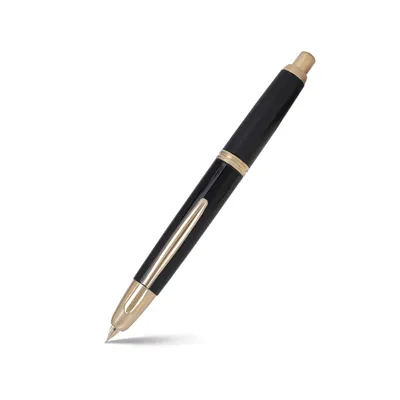 Pilot FC1500 RG Glossy Black Capless Retractable Fountain Pen with Gold Trims-Medium