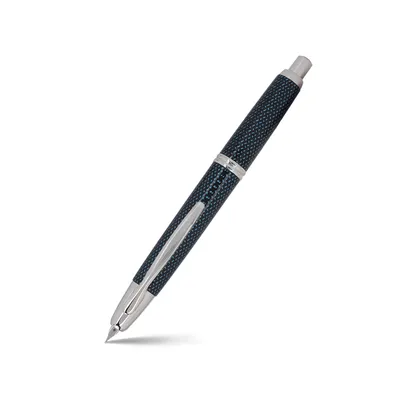 Pilot 2082 Kasuri Blue Capless Retractable Fountain Pen with Rhodium-Plated Trims