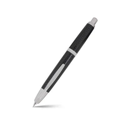 Pilot 2076 Kasuri Black Capless Retractable Fountain Pen with Rhodium-Plated Trims