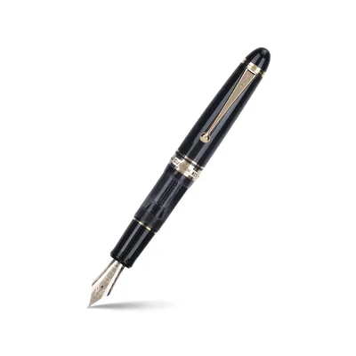 Pilot 2196 Custom 823 Black Fountain Pen with Ink Bottle-Medium