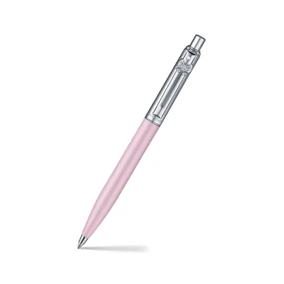 Sheaffer Sentinel Emily in Paris E321 Pink Matte Finish Ballpoint Pen with Chrome-Plated Trims and Bow-Shaped Clip Emblem