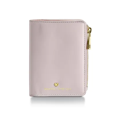 Sheaffer Emily in Paris Full-Grain Leather Zipped Bifold Coin Wallet with Heart-Shaped Emblem - Pink