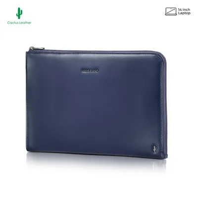 Lapis Bard Crossover Desert Bloom Cactus Leather 14-inch Laptop Sleeve - Blue