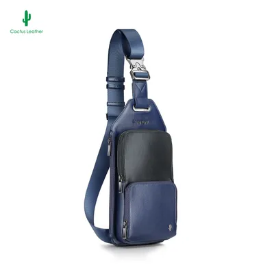 Lapis Bard Crossover Desert Bloom Cactus Leather Crossbody Bag - Blue