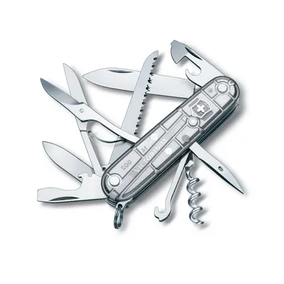 Victorinox Waiter Swiss Army Knife Huntsman SilverTech 91mm-Silver Translucent