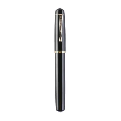 Kanwrite Legacy Solid Black Fountain Pen With Black Trims - Broad