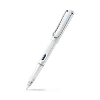 Lamy Safari A019 Fountain Pen Medium White With Chrome Plated Clip