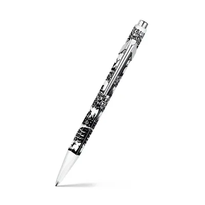 Caran d'Ache 849 Popline 'Totally Swiss-Papercut' Ballpoint Pen with Slim Metal Box Brown