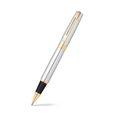 Sheaffer Gift 300 Rollerball Pen Bright Chrome with Gold Tone Trim