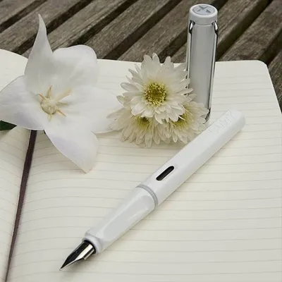 Lamy Safari 019 Fountain Pen Fine White With Chrome Plated Clip