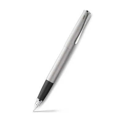 Lamy 065 Studio Fountain Pen Medium Brushed Steel With Chrome Clip