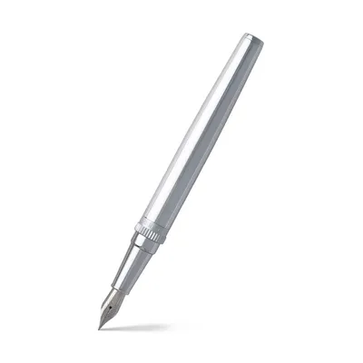 Hugo Boss Gear Metal Fountain Pen (Medium) Chrome