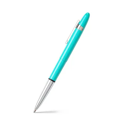Fisher Space 400TBLCL Bullet Ballpoint pen with chrome grip & chrome clip Tahitian Blue