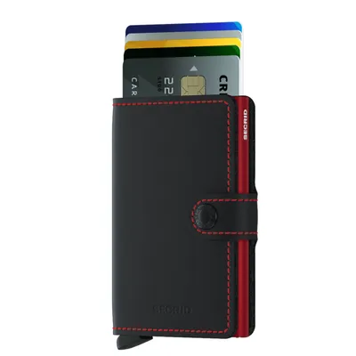 Secrid Miniwallet Matte Black with Red Cardprotector