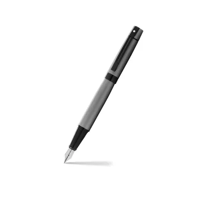 Sheaffer Gift 300 Lacquer Fountain Pen (Medium) Matte Grey with Polished Black Trim