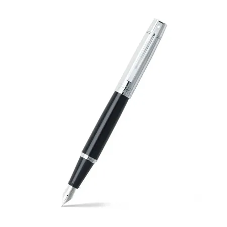 Sheaffer 9314 Gift 300 Fountain Pen (Medium) Glossy Black and Chrome with Chrome Trim