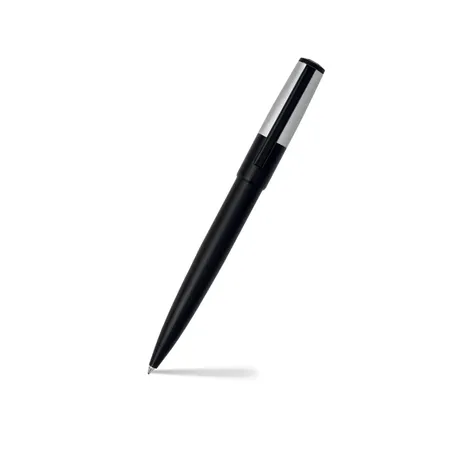 Hugo Boss Gear Minimal Ballpoint Pen - Black And Chrome