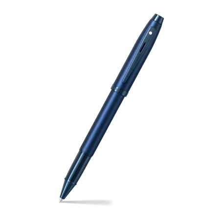Sheaffer 100 9371 Satin Blue Rollerball Pen With PVD Blue Trim
