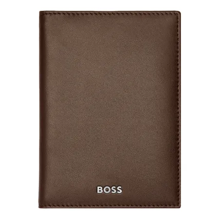 Boss Passport Holder Classic Smooth Brown