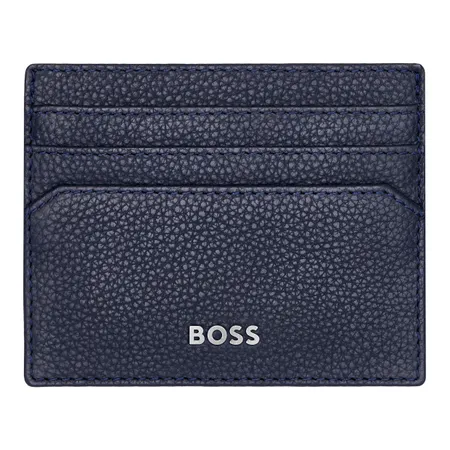 Boss Card Holder Classic Grained Navy