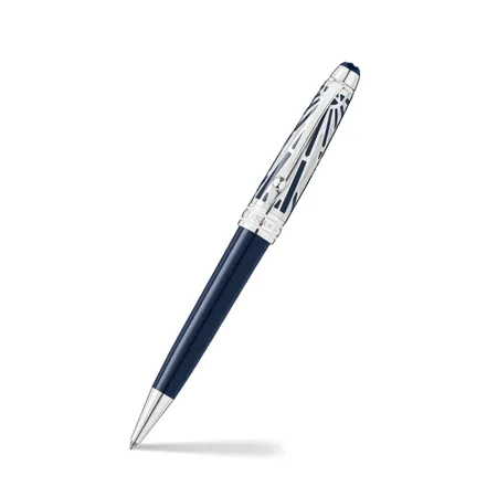 Montblanc 131348 MeisterstÃ¼ck The Origin Collection Doue Midsize Ballpoint Pen - Blue With Platinum Trims