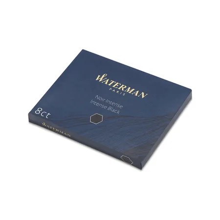 Waterman Intense Black Ink Cartridge - Pack of 8