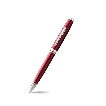 Cross Coventry Red Lacquer Ballpoint Pen with Chrome Trims