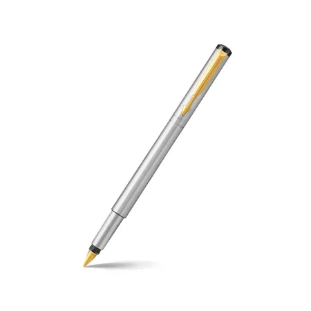 Parker Vector Stainless Steel Fountain Pen With Gold Trim-Fine