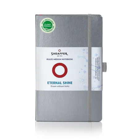 Sheaffer Eternal Shine 90 GSM Hardbound Medium Notebook - Metallic Light Grey