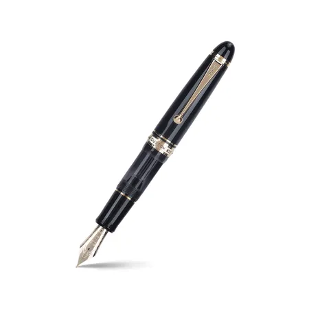 Pilot 2196 Custom 823 Black Fountain Pen with Ink Bottle-Medium